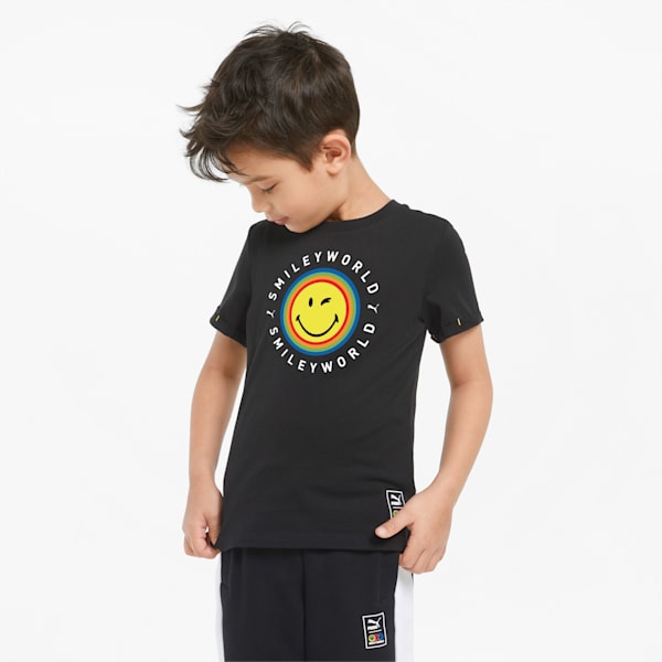 PUMA x SMILEYWORLD Kids' Tee, Puma Black, extralarge