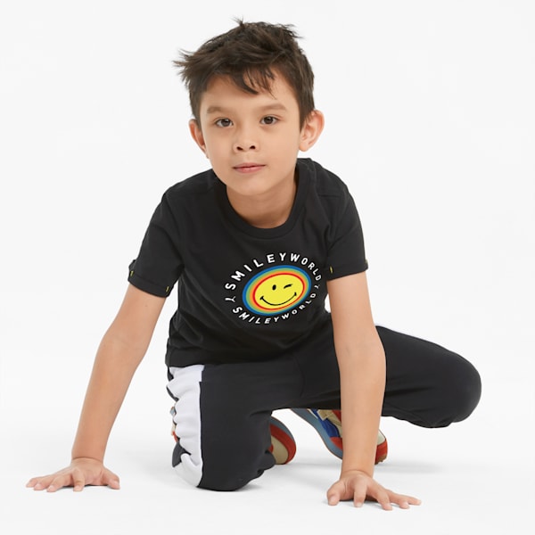 PUMA x SMILEYWORLD Kids' Tee, Puma Black, extralarge