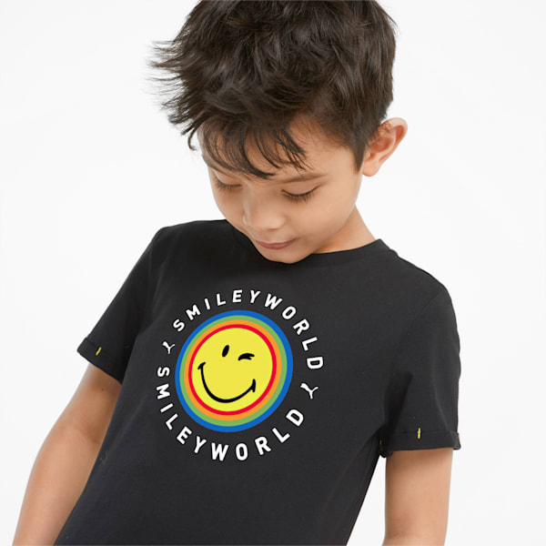 PUMA x SMILEYWORLD Kids' Tee, Puma Black, extralarge