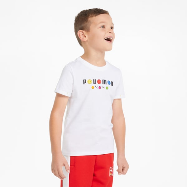 PUMA x SMILEYWORLD Kids' Tee, Puma White, extralarge