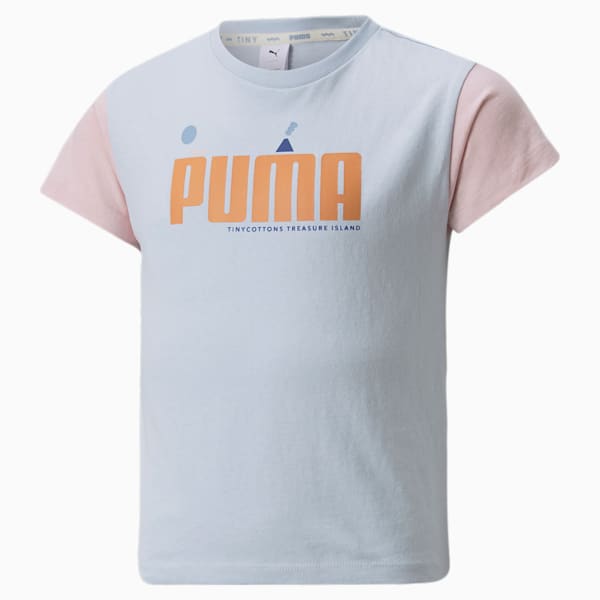 PUMA x TINYCOTTONS Colorblock Little Kids' Tee, Arctic Ice, extralarge