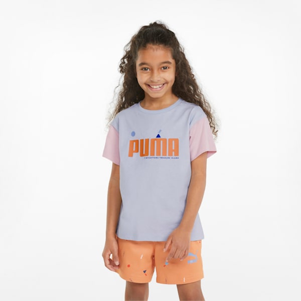 PUMA x TINYCOTTONS Colorblock Little Kids' Tee, Arctic Ice, extralarge