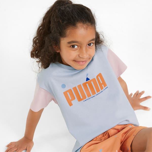 PUMA x TINYCOTTONS Colorblock Little Kids' Tee, Arctic Ice, extralarge