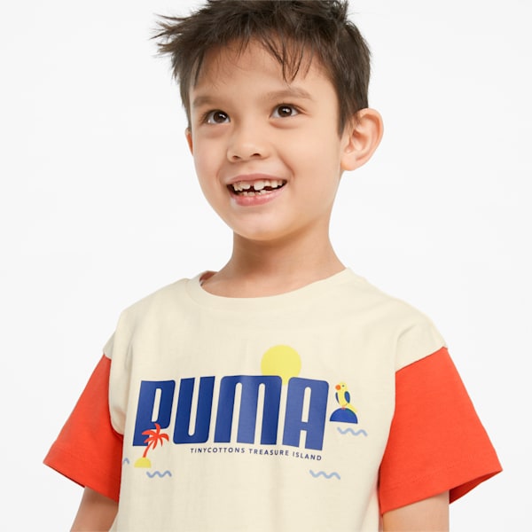 PUMA x TINYCOTTONS Colorblock Little Kids' Tee, Anise Flower, extralarge