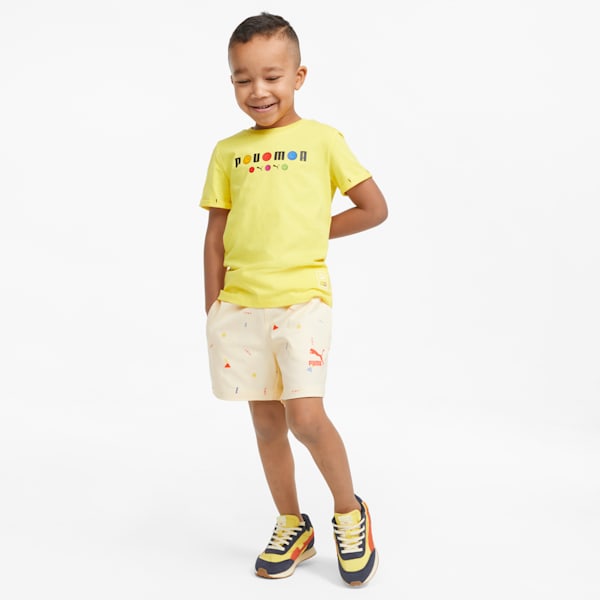 Shorts estampados de tejido plano para niños PUMA x TINY, Anise Flower, extralarge