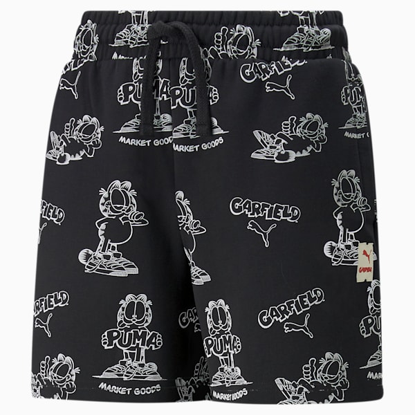 PUMA x GARFIELD Kids' Printed Shorts, Puma Black-AOP