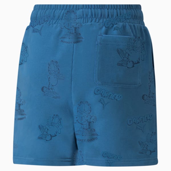 PUMA x GARFIELD Kids' Printed Shorts, Vallarta Blue-AOP