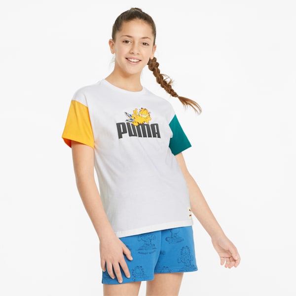 PUMA x GARFIELD Kids' Colorblock Tee, Puma White, extralarge