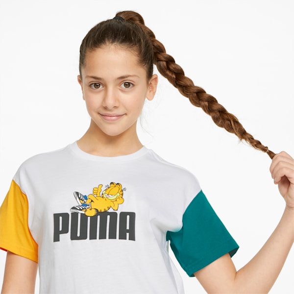 PUMA x GARFIELD Kids' Colorblock Tee, Puma White, extralarge