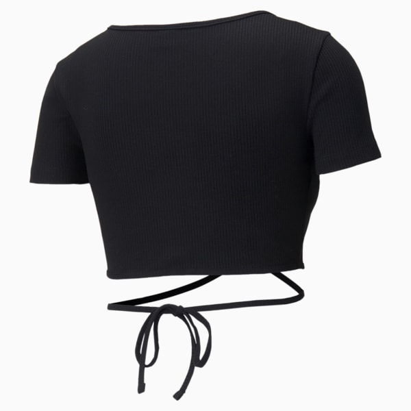 ウィメンズ CLASSICS RIBBED 半袖 Tシャツ, Puma Black, extralarge-AUS