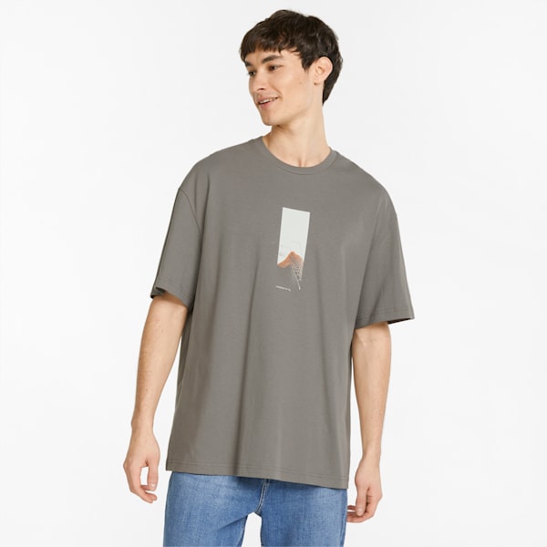 Chrome Roads Graphic Men's T-shirt, Steel Gray, extralarge-IND