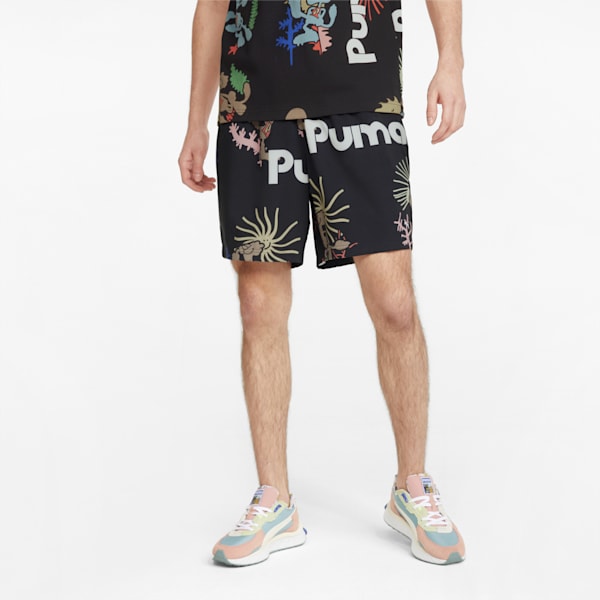 Adventure Planet Printed Men's Shorts, Puma Black