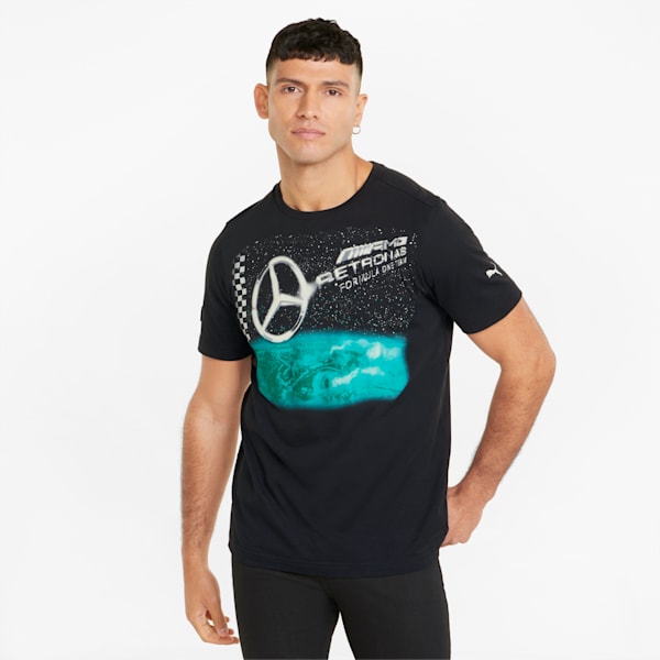 Mercedes F1 Vintage Men's Tee, Puma Black, extralarge