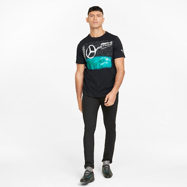 Mercedes F1 Vintage Men's Tee, Puma Black, extralarge