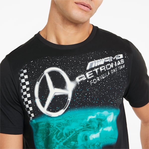 Mercedes F1 Vintage Men's Tee, Puma Black, extralarge