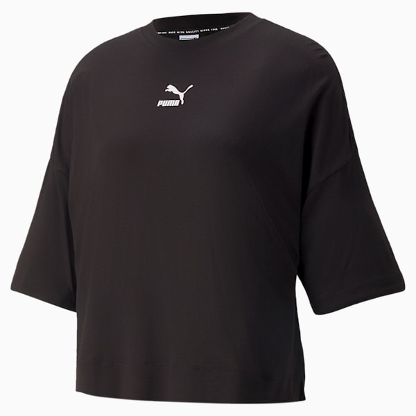 ウィメンズ CLASSICS オーバーサイズド スプリットサイド 半袖 Tシャツ, Puma Black