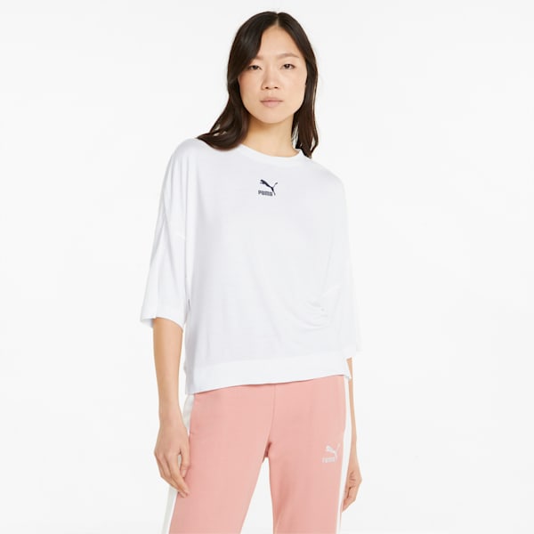 Playera con abertura lateral para mujer Classics, Puma White, extralarge