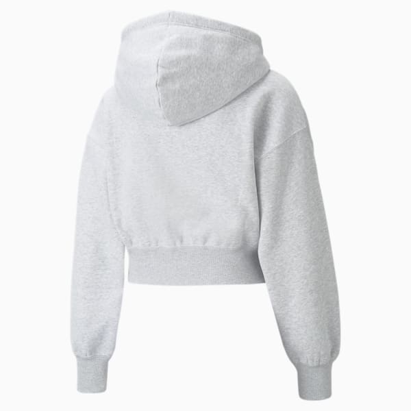 Classics Cropped Women's Hoodie, Light Gray Heather, extralarge