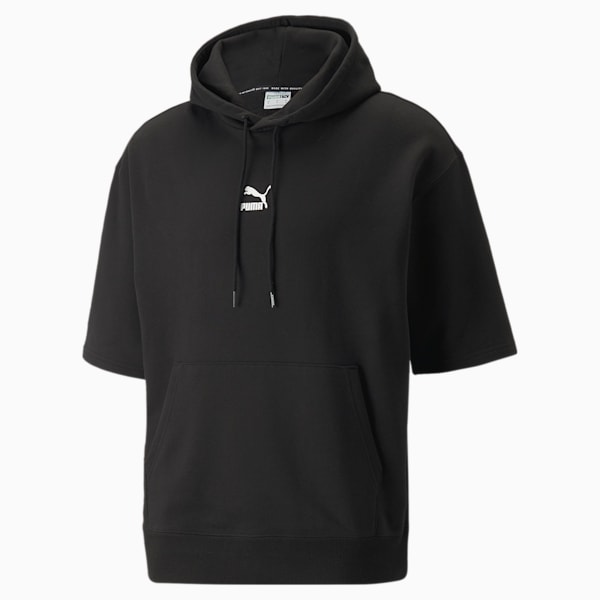 Classics Short Sleeve Relaxed Men's Hoodie, Puma Black, extralarge