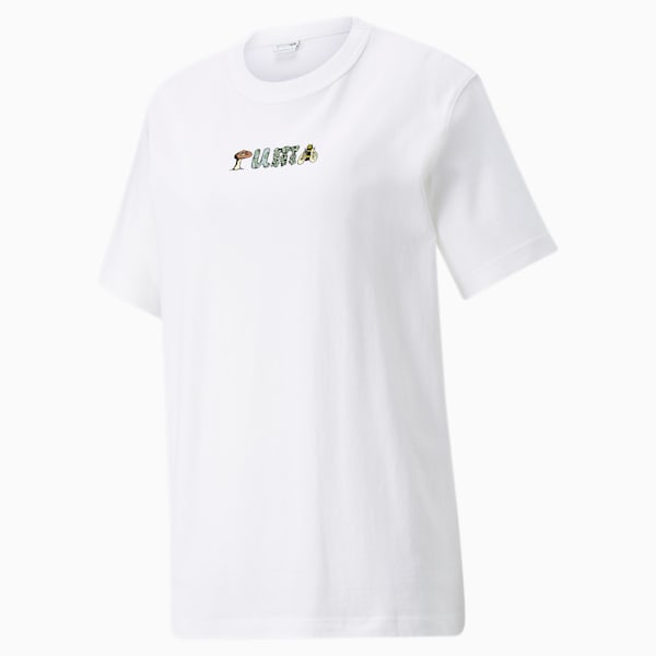 Playera holgada con estampado gráfico para mujer Downtown, Puma White, extralarge