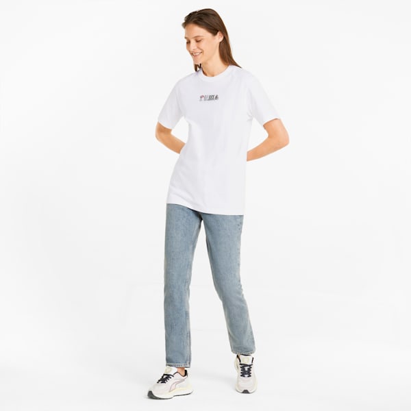 Playera holgada con estampado gráfico para mujer Downtown, Puma White, extralarge