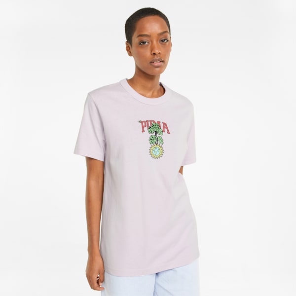 Downtown Relaxed Graphic Women's Relaxed Fit T-Shirt, Lavender Fog, extralarge-IND