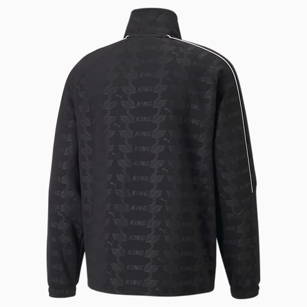 King Printed Half-Zip Men's Relaxed Fit Track Jacket, Puma Black, extralarge-IND