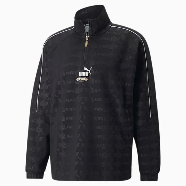King Printed Half-Zip Men's Relaxed Fit Track Jacket, Puma Black, extralarge-IND
