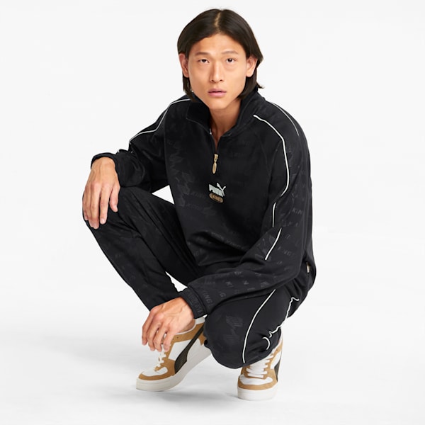 King Printed Half-Zip Men's Relaxed Fit Track Jacket, Puma Black, extralarge-IND