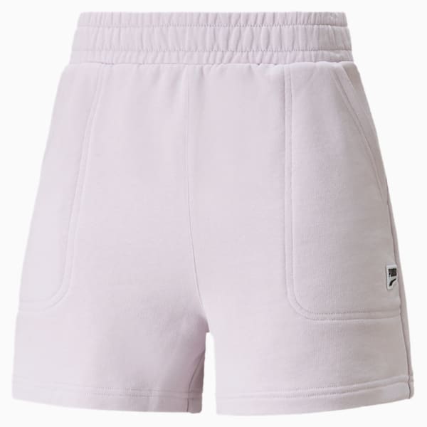 Downtown High Waist Women's Shorts, Lavender Fog, extralarge