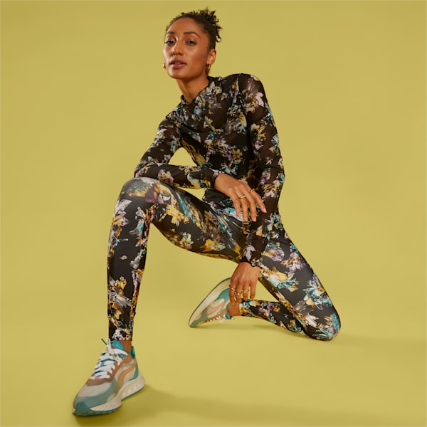 Crystal Galaxy Printed High Women's Leggings, Puma Black, extralarge-IND
