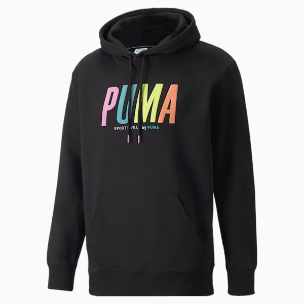 Sudadera con capucha con gráfico SWxP para hombre, Puma Black, extralarge