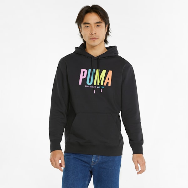 Sudadera con capucha con gráfico SWxP para hombre, Puma Black, extralarge