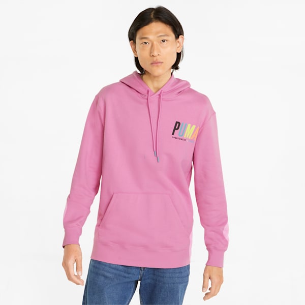 Sportswear by PUMA Graphic Men's Hoodie, Opera Mauve, extralarge