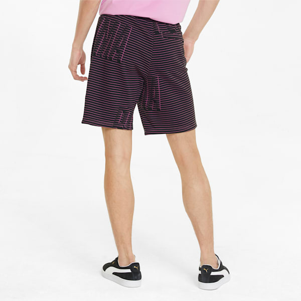 SWxP Printed Men's Regular Fit Shorts, Puma Black-Opera Mauve, extralarge-IND