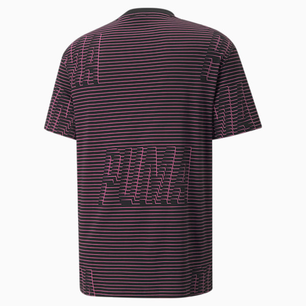 SWxP Printed Men's Relaxed Fit T-Shirt, Puma Black-Opera Mauve, extralarge-IND