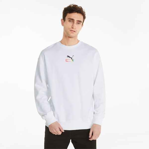 Brand Love Multiple Crew Men's Sweatshirt, Puma White