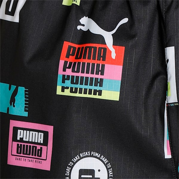 Brand Love Printed Men's Regular Fit Shorts, Puma Black, extralarge-IND