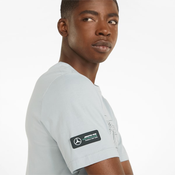 Camiseta con logo Mercedes F1 para hombre, Mercedes Team Silver