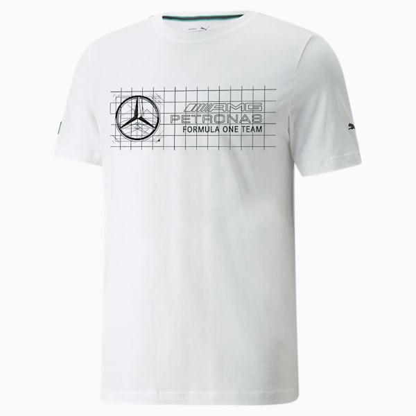 Mercedes F1 Logo Men's Regular Fit T-shirt, Puma White, extralarge-IND