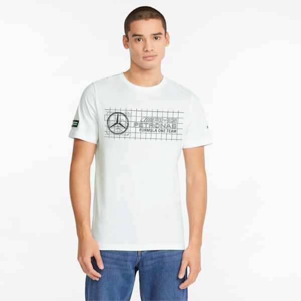 Mercedes F1 Logo Men's Regular Fit T-shirt, Puma White, extralarge-IND