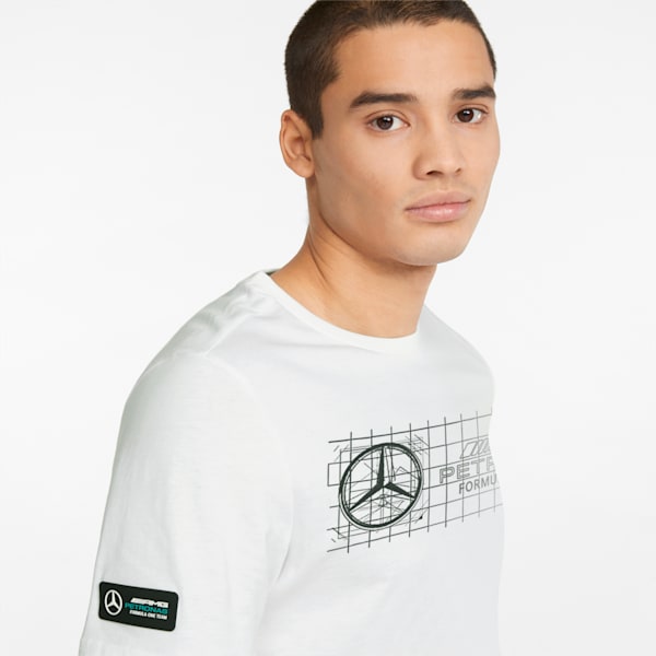 Mercedes F1 Logo Men's Regular Fit T-shirt, Puma White, extralarge-IND