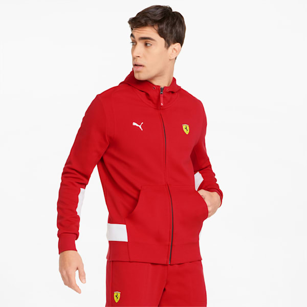 Scuderia Ferrari Race Hooded Men's Sweat Jacket, Rosso Corsa, extralarge