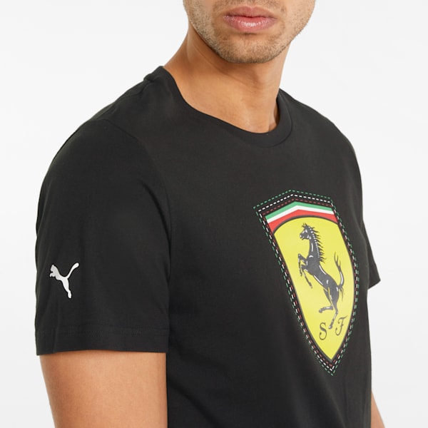 SCUDERIA FERRARI OFFICIAL NECK T-SHIRT. BLACK COLOR