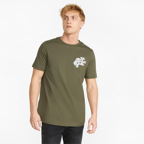 Playera deportiva para hombre Porsche Legacy Statement, Dark Green Moss, extralarge