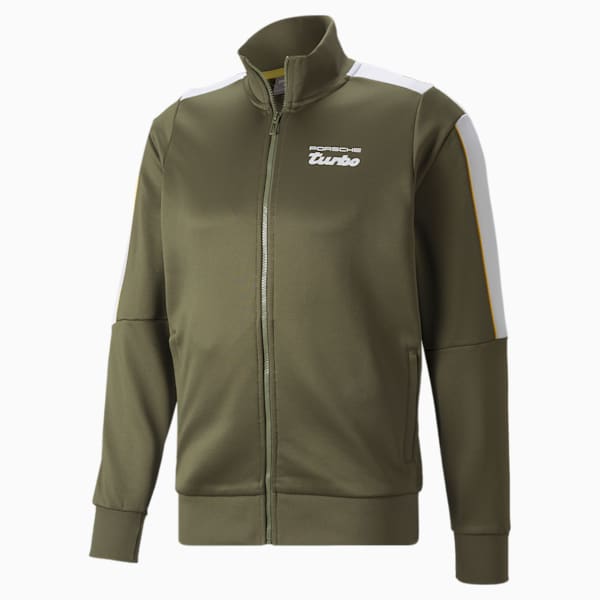 Porsche Legacy T7 Men's Track Jacket, Dark Green Moss, extralarge