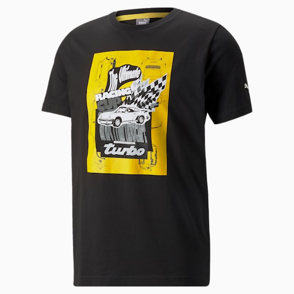 Porsche Legacy Graphic Men's Regular Fit T-shirt, Puma Black, extralarge-IND