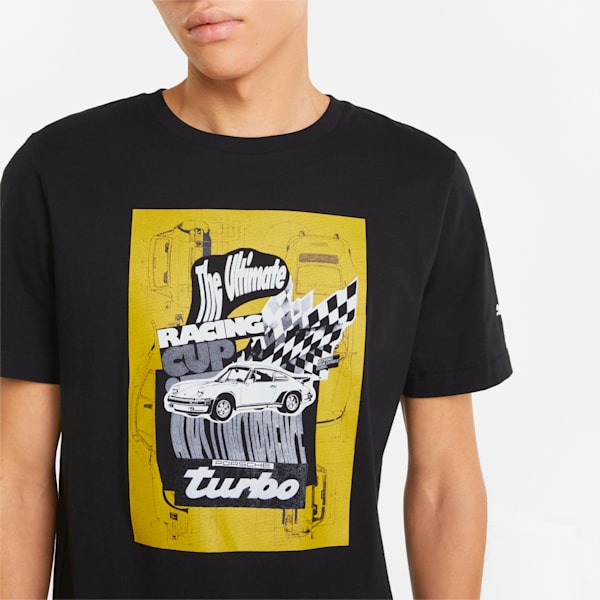 Porsche Legacy Graphic Men's Regular Fit T-shirt, Puma Black, extralarge-IND
