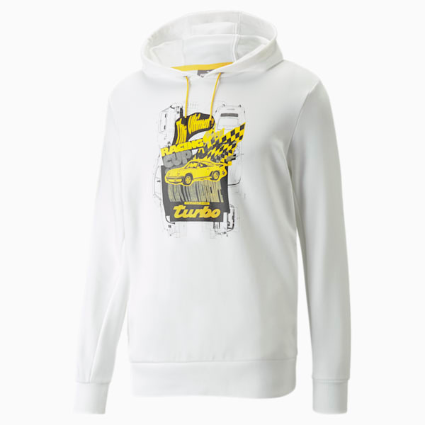 Sudadera con capucha con estampado gráfico para hombre Porsche Legacy, Puma White, extralarge