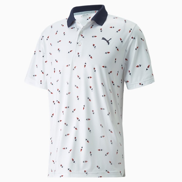 CLOUDSPUN Popsi-Cool Men's Golf Polo Shirt, Bright White-Ski Patrol